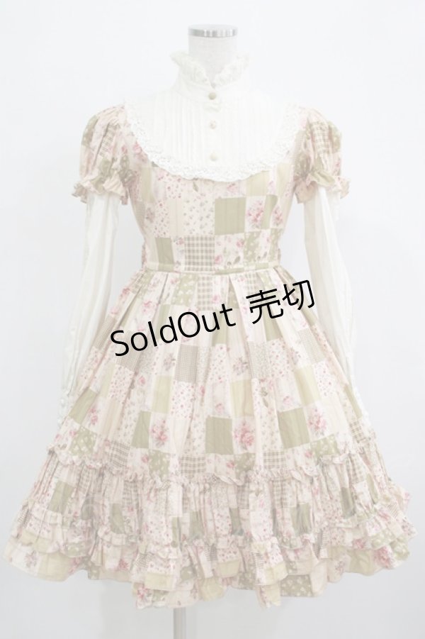 画像1: Pina sweetcollection / パッチワーク柄ワンピース Free 生成り H-25-12-19-013-LO-OP-NS-ZH (1)