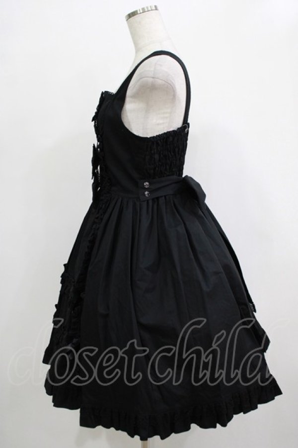 画像2: metamorphose / フロントあきフリルジャンパースカート サイズ1 ブラック H-25-12-19-002-ME-OP-NS-ZH (2)