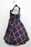 画像2: Ank Rouge / チェックハートフリルジャンパースカート M ネイビー H-25-12-19-016-CA-OP-NS-ZH (2)