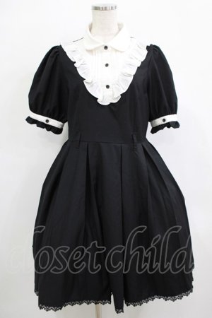 画像: LALAJK（海外ロリータブランド） / Vフリルワンピース XL ブラック H-25-12-19-017-PU-OP-NS-ZH