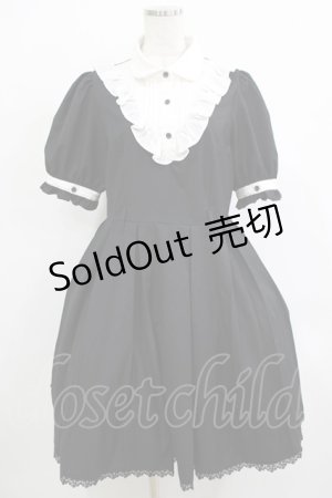 画像: LALAJK（海外ロリータブランド） / Vフリルワンピース XL ブラック H-25-12-19-017-PU-OP-NS-ZH