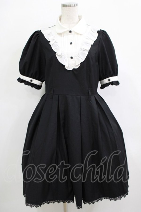 画像1: LALAJK（海外ロリータブランド） / Vフリルワンピース XL ブラック H-25-12-19-017-PU-OP-NS-ZH (1)