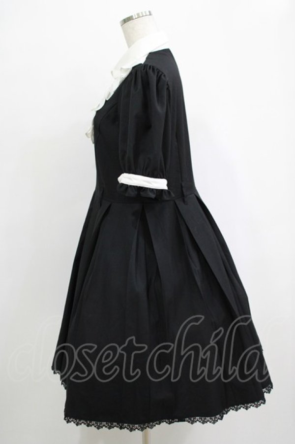 画像2: LALAJK（海外ロリータブランド） / Vフリルワンピース XL ブラック H-25-12-19-017-PU-OP-NS-ZH (2)