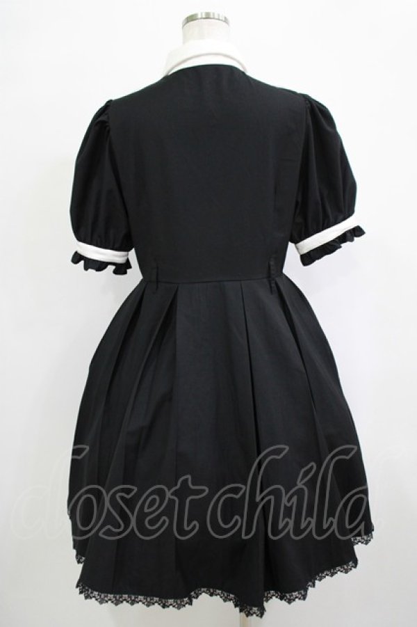 画像3: LALAJK（海外ロリータブランド） / Vフリルワンピース XL ブラック H-25-12-19-017-PU-OP-NS-ZH (3)