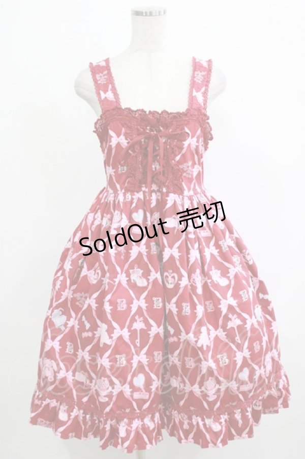 画像1: BABY,THE STARS SHINE BRIGHT / うさくみゃちゃんのおしゃれスウィートタイム柄ベビードールジャンパースカート Free エンジ H-25-12-19-018-BA-OP-NS-ZH (1)