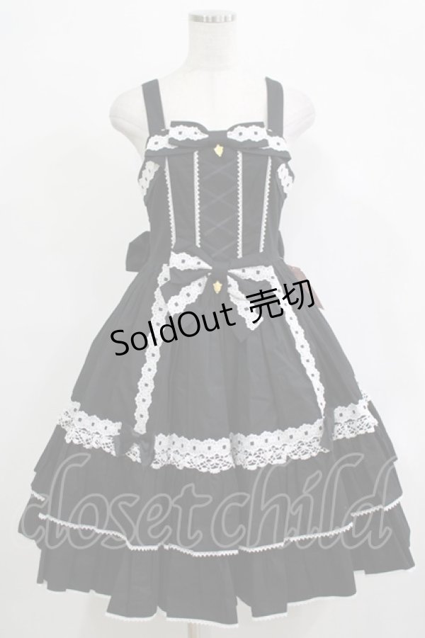 画像1: metamorphose / メアリーはしごレースジャンパースカート(無地) サイズ1 ブラック H-25-12-19-003-ME-OP-NS-ZH (1)