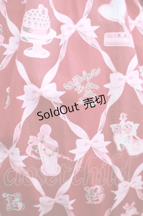 画像4: BABY,THE STARS SHINE BRIGHT / うさくみゃちゃんのおしゃれスウィートタイム柄ベビードールジャンパースカート Free エンジ H-25-12-19-018-BA-OP-NS-ZH (4)