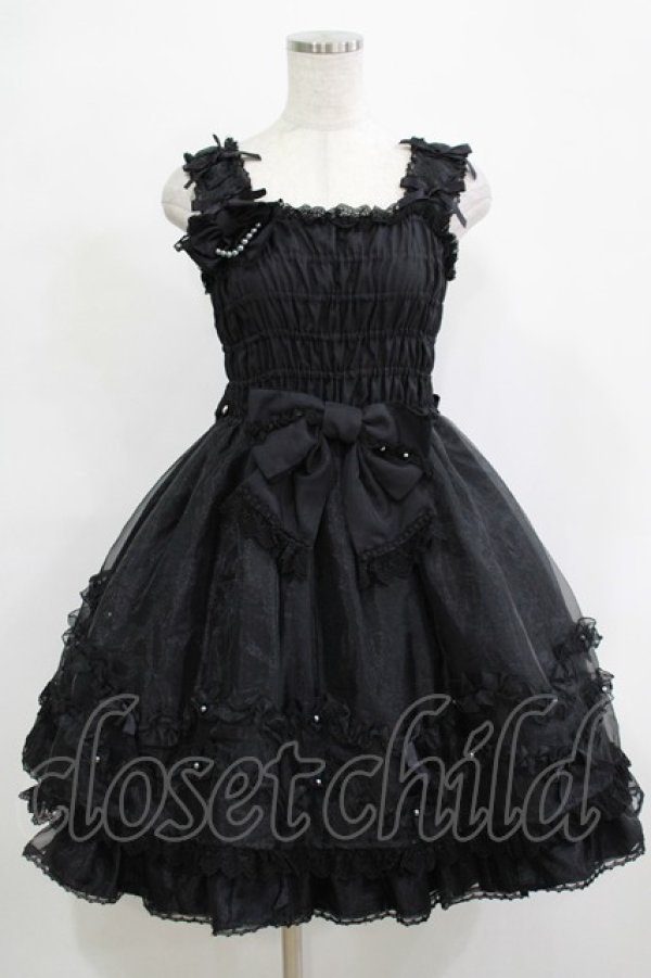 画像1: Angelic Pretty / フェアリープリンセスSetのジャンパースカート Free ブラック H-25-12-19-020-AP-OP-NS-ZH (1)