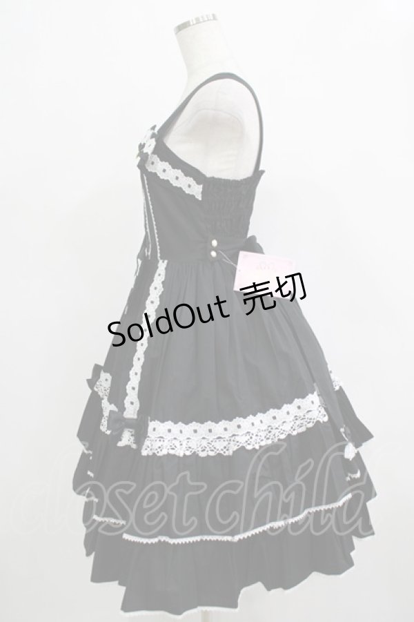 画像2: metamorphose / メアリーはしごレースジャンパースカート(無地) サイズ1 ブラック H-25-12-19-003-ME-OP-NS-ZH (2)