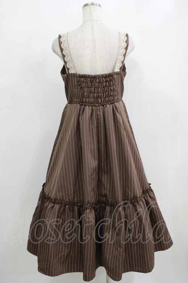 画像3: m petit by misako / TT*AOKストライプジャンパースカート M ブラウン H-25-12-20-019-LO-OP-NS-ZH (3)