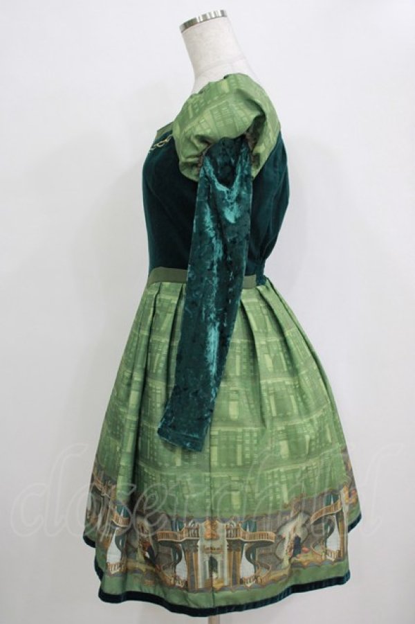 画像2: Secret Honey / 図書館ワンピース(美女と野獣ver) Free グリーン H-25-12-20-021-CA-OP-NS-ZH (2)