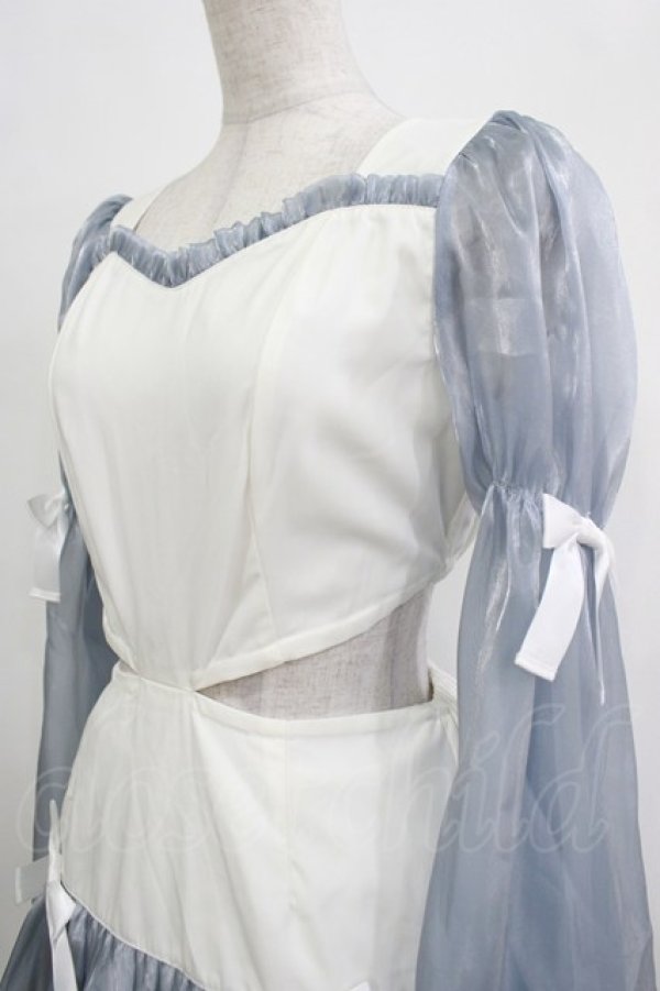 画像4: Jamie エーエヌケー / フレアスリーブウエスト開きワンピース M オフ/サックス H-25-12-20-026-LO-OP-NS-ZH (4)