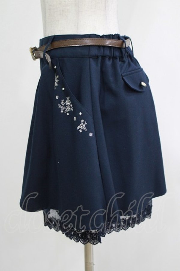 画像2: axes femme / ベルト付きフレアキュロット M ネイビー H-25-12-20-029-AX-PA-NS-ZH (2)