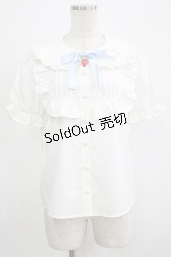 画像1: Ank Rouge / リボンストロベリーパフブラウス M オフ H-25-12-20-032-CA-BL-NS-ZH (1)