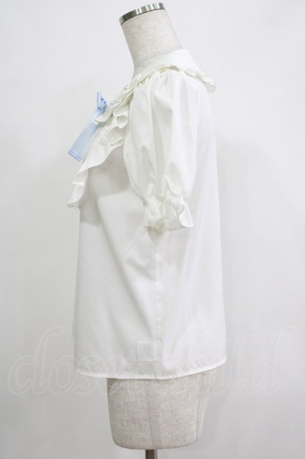画像2: Ank Rouge / リボンストロベリーパフブラウス M オフ H-25-12-20-032-CA-BL-NS-ZH (2)