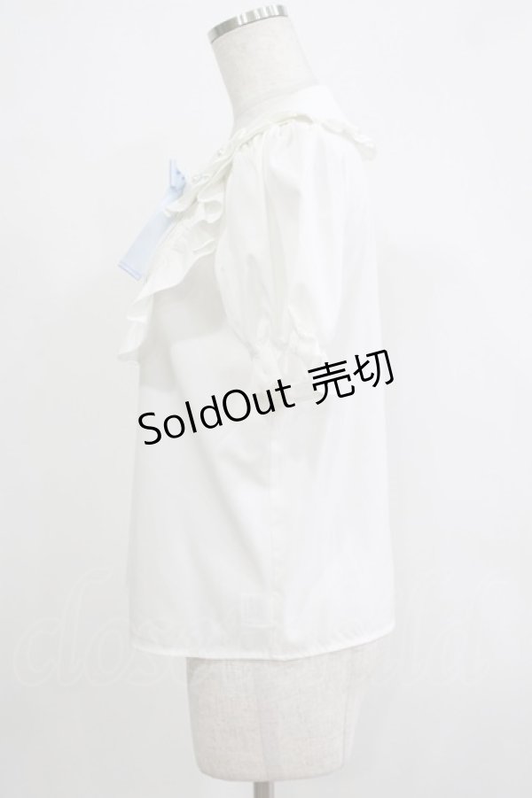 画像2: Ank Rouge / リボンストロベリーパフブラウス M オフ H-25-12-20-032-CA-BL-NS-ZH (2)