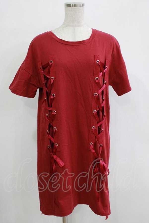 画像1: Ank Rouge / スピンドルTee M レッド H-25-12-20-033-CA-TS-NS-ZH (1)