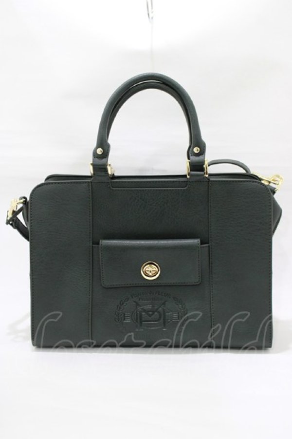 画像2: Maison de FLEUR Petite Robe canone / 列車に飛び乗るボストンバッグ  グリーン H-25-12-20-043-EL-BG-NS-ZH (2)