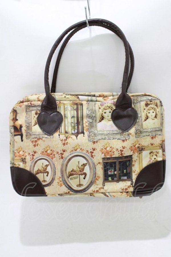 画像1: BABY,THE STARS SHINE BRIGHT / mon petit chouchou柄ボストンバッグ  生成り H-25-12-20-044-BA-BG-NS-ZH (1)