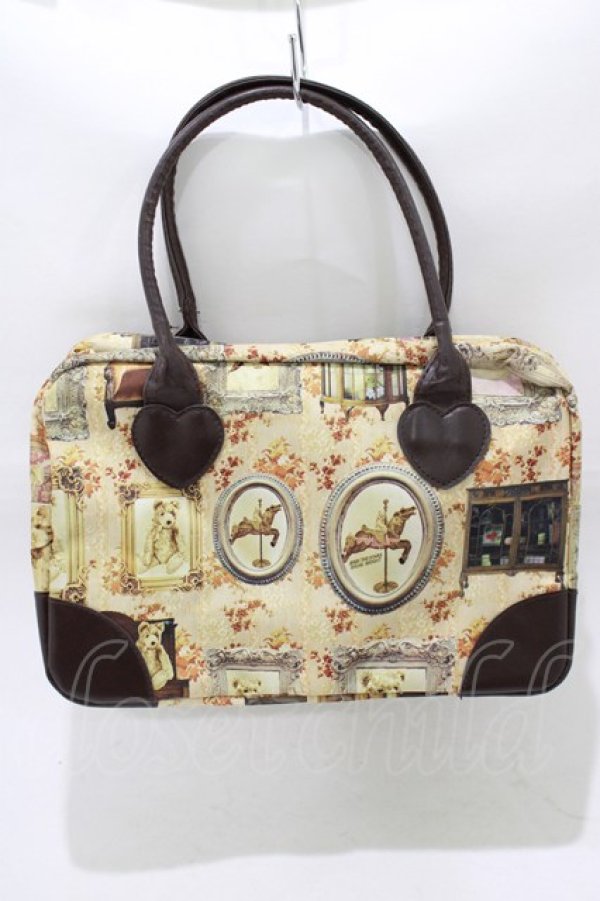 画像2: BABY,THE STARS SHINE BRIGHT / mon petit chouchou柄ボストンバッグ  生成り H-25-12-20-044-BA-BG-NS-ZH (2)