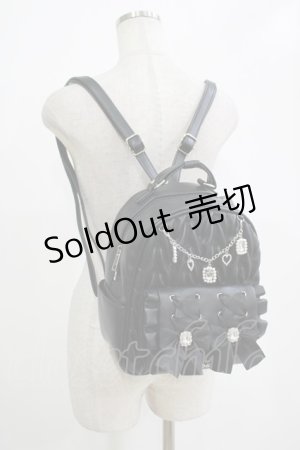 画像: NOEMIE / チェーン付きキルティングリュック  ブラック H-25-12-20-051-LO-BG-NS-ZH