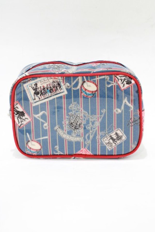 画像1: ALICE and the PIRATES / Teufel von Hameln柄ポーチ  サファイア(ブルー) H-25-12-20-054-PA-ZA-NS-ZH (1)