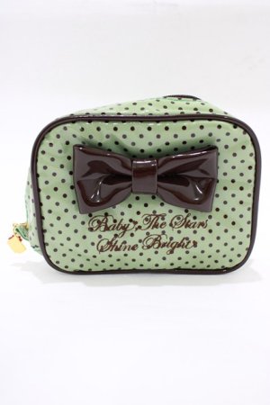 画像: BABY,THE STARS SHINE BRIGHT / ドットリボンデコレーションポーチ  ミント H-25-12-20-055-BA-ZA-NS-ZH