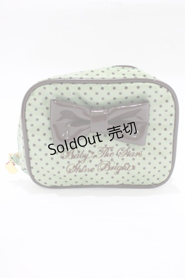 画像1: BABY,THE STARS SHINE BRIGHT / ドットリボンデコレーションポーチ  ミント H-25-12-20-055-BA-ZA-NS-ZH (1)