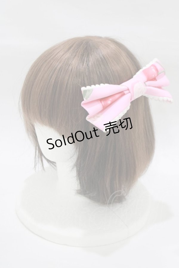 画像1: Angelic Pretty / Creamy Cherryバレッタ  ピンク H-25-12-20-062-AP-AC-NS-ZH (1)