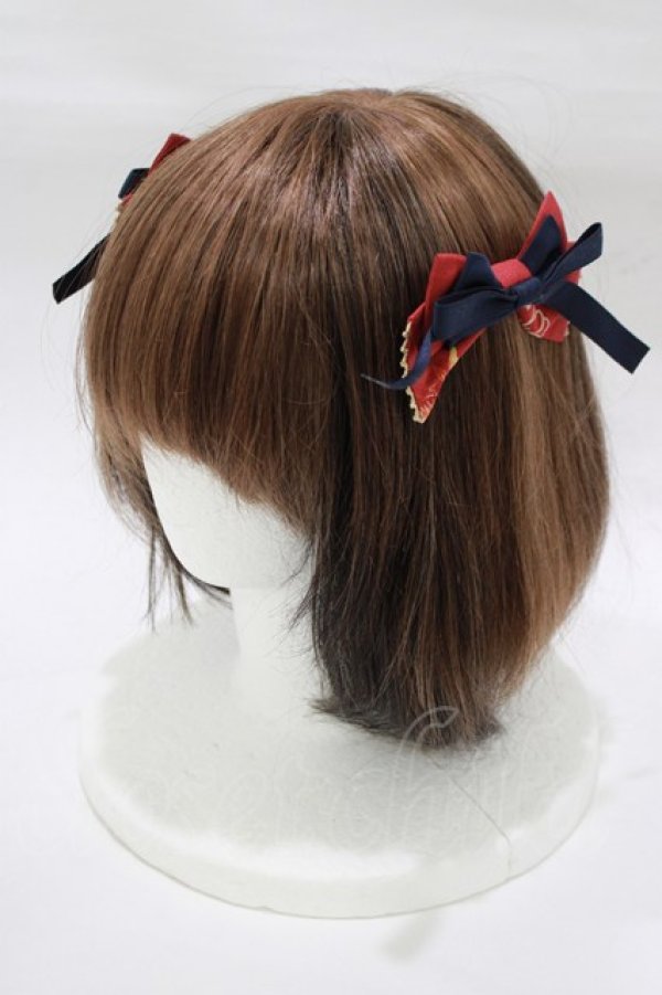 画像1: metamorphose / 乙女の白昼夢リボンコーム  赤系 H-25-12-20-063-ME-AC-NS-ZH (1)