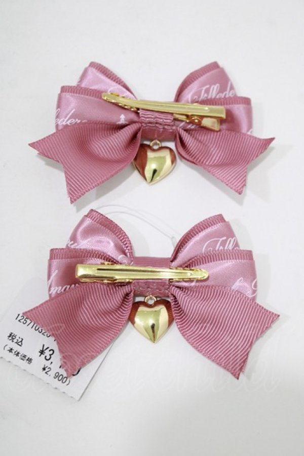 画像3: Amavel / ハートチャーム付ダブルリボンミニクリップ  ピンク H-25-12-20-065-CA-AC-NS-ZH (3)