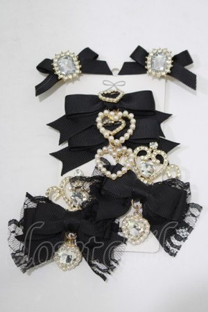 画像: LIZ LISA / ティアラリボン6コセットクリップ  ブラック H-25-12-20-066-LO-AC-NS-ZH