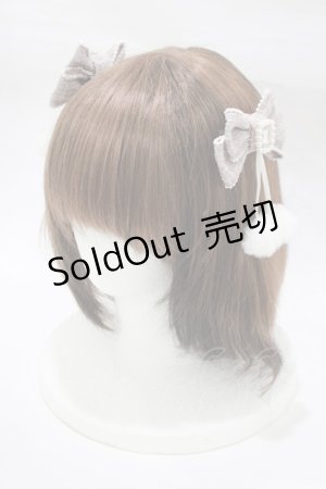 画像: NOEMIE / ツイードリボンぽんぽんツインテールクリップ  ピンク H-25-12-20-068-LO-AC-NS-ZH