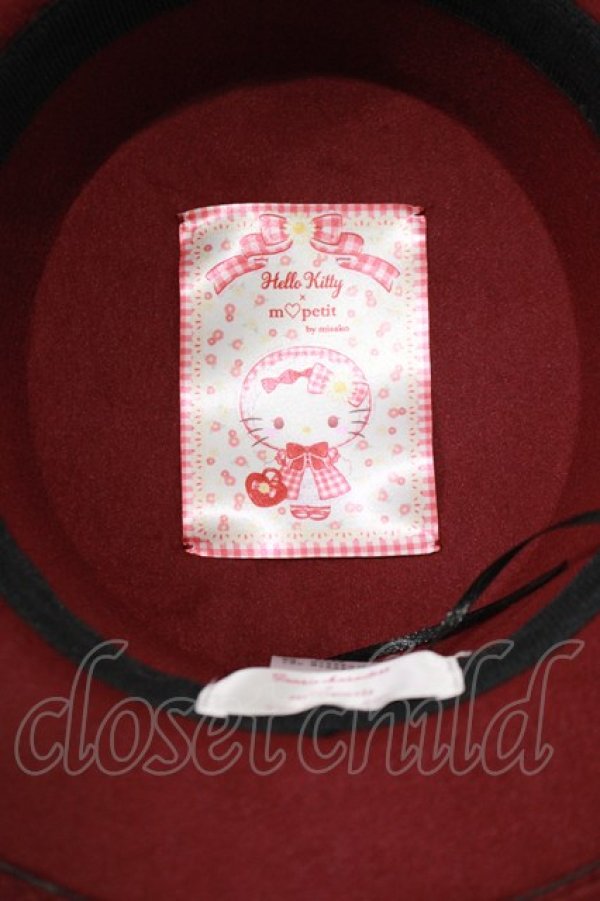 画像3: m petit by misako / サンリオキャラクターズコラボ ハローキティ カンカン帽  ワイン H-25-12-20-074-LO-AC-NS-ZH (3)