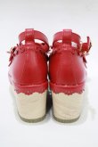 画像3: axes femme kawaii / スカラップ木底風シューズ S(22.5cm) レッド H-25-12-20-078-AX-SH-NS-ZH (3)
