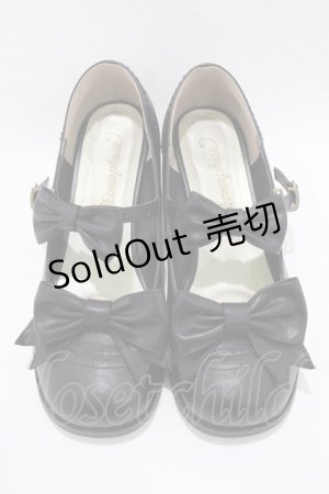 画像: metamorphose / リボンストラップシューズ L/〜24.5cm ブラック H-25-12-20-079-ME-SH-NS-ZH