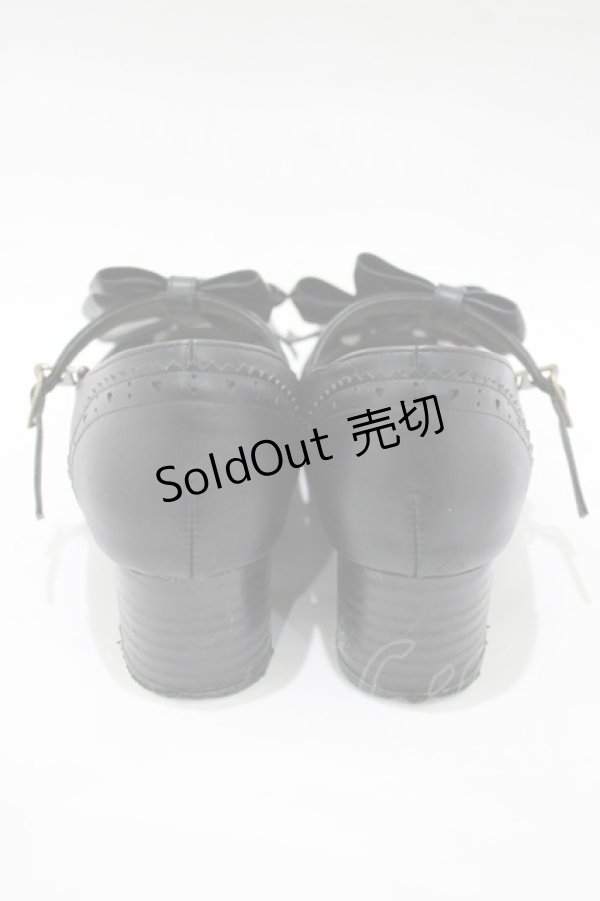 画像3: metamorphose / リボンストラップシューズ L/〜24.5cm ブラック H-25-12-20-079-ME-SH-NS-ZH (3)