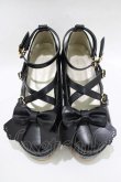 画像1: axes femme kawaii / スカラップ木底風シューズ S(22.5cm) ブラック H-25-12-20-080-AX-SH-NS-ZH (1)