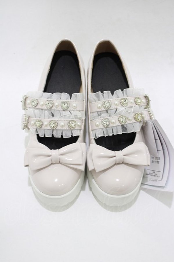 画像1: Lovely Tency / 眞白ありすコラボ/TT*MA2ベルトリボンシューズ M ピンク H-25-12-20-081-GO-SH-NS-ZH (1)