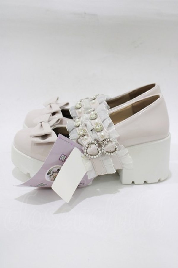 画像2: Lovely Tency / 眞白ありすコラボ/TT*MA2ベルトリボンシューズ M ピンク H-25-12-20-081-GO-SH-NS-ZH (2)