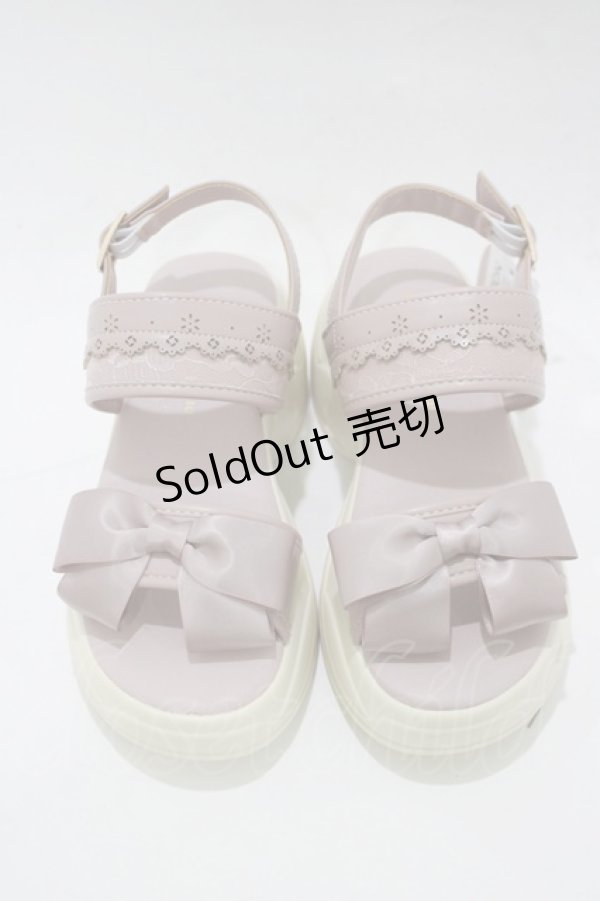 画像1: m petit by misako / AMリボンスニーカーサンダル S ピンク H-25-12-20-082-LO-SH-NS-ZH (1)