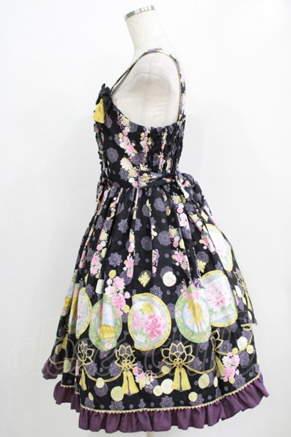 画像2: metamorphose / 花鹿の万華鏡 ジャンパースカート&リボンクリップセット サイズ1 黒檀（Black） H-25-12-20-007-ME-OP-NS-ZH (2)