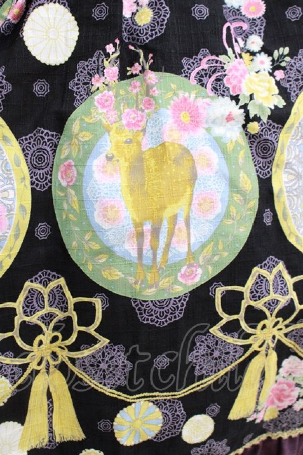 画像4: metamorphose / 花鹿の万華鏡 ジャンパースカート&リボンクリップセット サイズ1 黒檀（Black） H-25-12-20-007-ME-OP-NS-ZH (4)