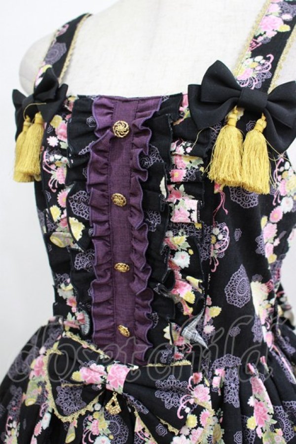 画像5: metamorphose / 花鹿の万華鏡 ジャンパースカート&リボンクリップセット サイズ1 黒檀（Black） H-25-12-20-007-ME-OP-NS-ZH (5)