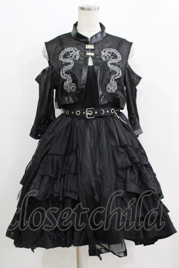 画像1: Cat Highness（海外ロリータブランド） / ジャンパースカートセット M ブラック H-25-12-20-008-PU-OP-NS-ZH (1)