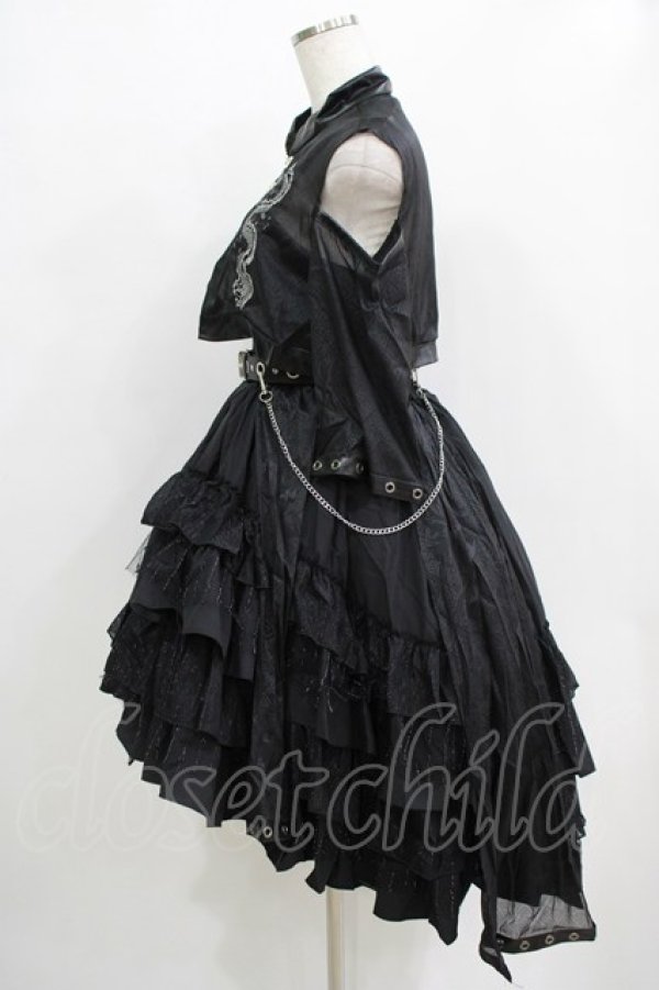 画像2: Cat Highness（海外ロリータブランド） / ジャンパースカートセット M ブラック H-25-12-20-008-PU-OP-NS-ZH (2)