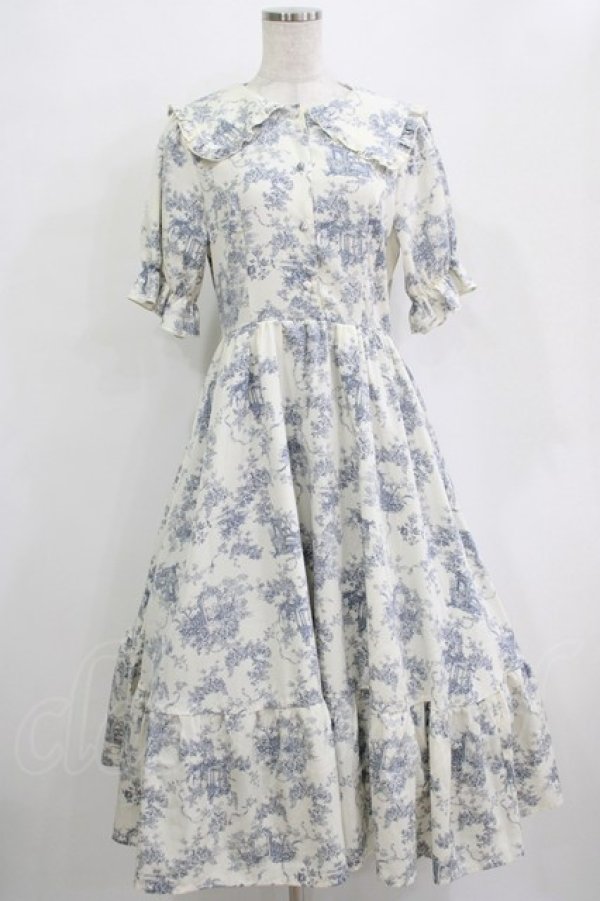 画像1: m petit by misako / トワルドジュイOPハンソデ M オフ/ブルー H-25-12-20-016-LO-OP-NS-ZH (1)