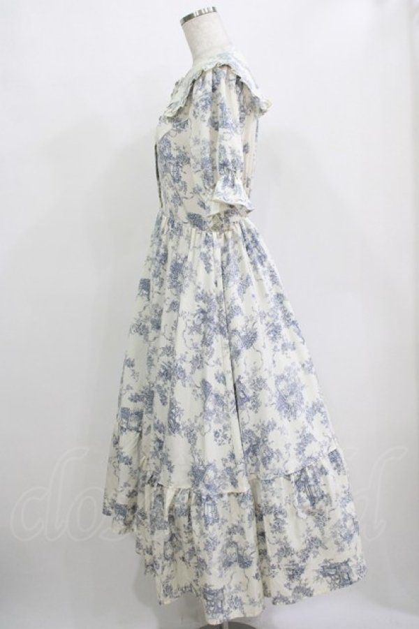 画像2: m petit by misako / トワルドジュイOPハンソデ M オフ/ブルー H-25-12-20-016-LO-OP-NS-ZH (2)