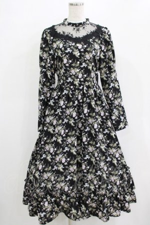 画像: Kurumi Collaboration / KRハナジゴスリーブワンピース M ブラック H-25-12-20-017-GO-OP-NS-ZH