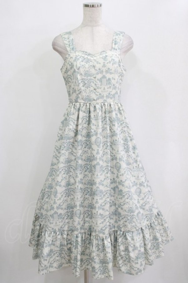 画像1: m petit by misako / MSKトワルドジュイジャンパースカート M オフ/サックス H-25-12-20-018-LO-SK-NS-ZH (1)